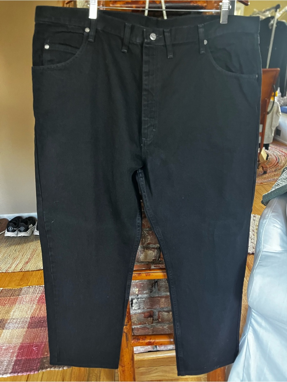 Wrangler Authentics Black Relaxed Fit Jeans 44x30 Mens EUC
